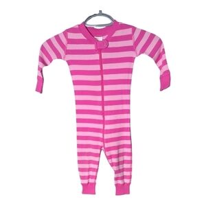 Hanna‎ Andersson Bold Stripe Sleeper Pink Stripes Size 12-18 Month